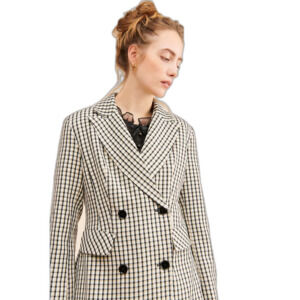 Anthropoligie FRENCHMAUVE Penelope Peak Plaid Blazer XS